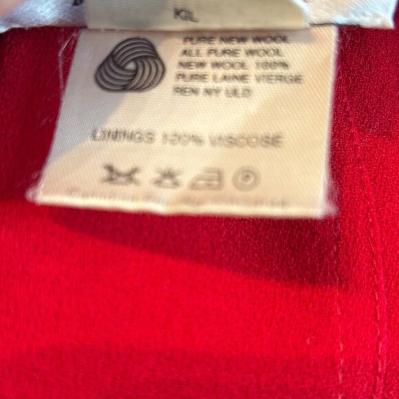 Vtg Jaeger Wool Cherry Red Lined Skirt Sz 16 90s Pencil Corpcore Preppy Bright - Picture 5 of 7